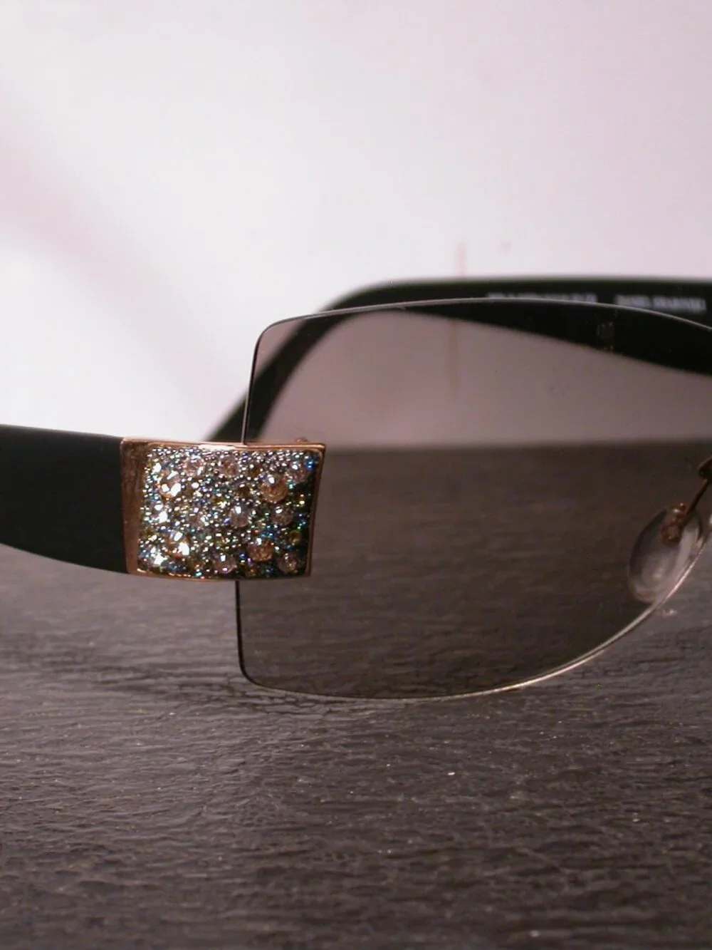 Daniel Swarovski Crystal Gold and Black Sunglasses Made in Austria